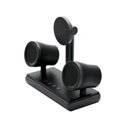 Energea Magaudio Stand, 2In1 Speakerphone & Qi2 Magnetic Fast Wireless Charger - Gunmetal